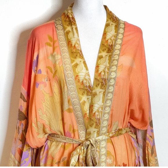 Spell And The Gypsy Madison Mermaid Maxi Robe Kimono Seashell Mermaid Motif S/M - Picture 7 of 15